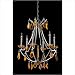 Nulco 155-06 Vision Six Light Chandelier Crystal Options: Black and Clear