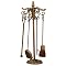 Rose Medallion Fireplace Tool Set