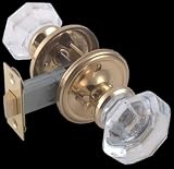 2 3/8 inch Clear Glass/Brass - Privacy Set