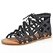 DREAM PAIRS MILLER New Women's Cutout Lace-Up Open Toe Ankle Strap Gladiator Flat Sandals