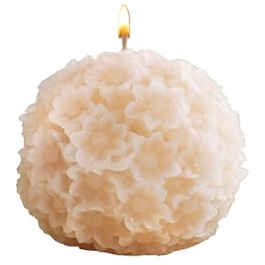 Tag Sarah's Garden Hydrangea Ball Candle, Pink, 3.75-Inches Diameter