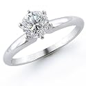 14K 1/2 Carat Round Cut Solitaire Diamond Ring (I-J ; I1-2)