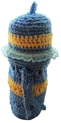 Handmade Vintage Inspired Baby Bottle Holder - Rich Baby Blue (100% Crocheted...