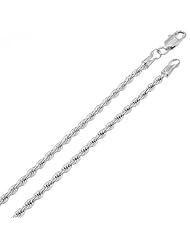 2MM Thick 14k Heavy White Gold Plated Rope Chain Necklace - Lifetime Warranty