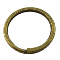 Vintage Bronze Tone Alloy Key Ring Round 28mm 20pcs-01445