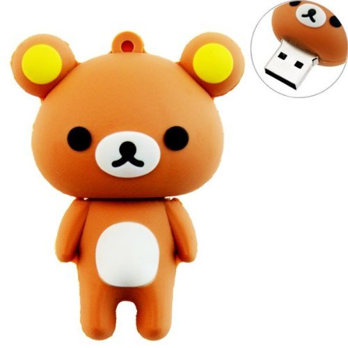 AutoLive 2GB USB Flash Drive with Cute Rilakkuma Shape 2G Memory Stick U Disk ( Brown ) - Retail Packaging