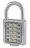 Ultra Hardware 55045 40 Millimeter Heavy Duty Push Button Combination Padlock, 5 Digit Locking Mechanism, Champagne