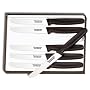 Victorinox Cutlery 6-Piece 4-1/2-Inch Wavy Edge with Round Tip Steak Knife Set, Black Po