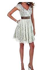 Plus Size V-neck Lace Mother-of-the-Bride Dress/Wedding Dress/Mini Dress 