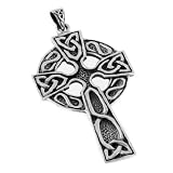 Large 2" Sterling Silver Celtic Knot Cross Pendant
