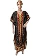 Womens Rust Orange Black Cotton Kimono Sleeves Printed Caftan Womens Rust Orange Black Cotton Kimono Sleeves Printed Caftan