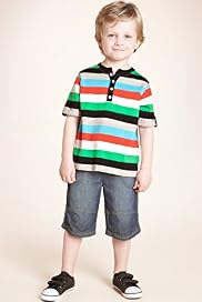 2 Piece Cotton Rich Striped Top & Shorts Outfit