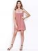 ROMWE Women's Cute Plain House Sleeveless Pleated Embroidered Dress