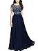 Miusol Women's Vintage Scoop Neck Floral Lace Bridesmaid Wedding Maxi Dress