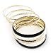 Patterned Metal Bangles - Set of 6 (Gold & Black)