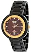 Oniss #ON609-MRG Unisex Unique Collection MOP Red Dial Black Ceramic Swiss Quartz Watch