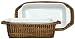 Woven Rattan Rectangle Basket with White Ceramic Loaf Dish 11 3/4" x 6" x 3 1/4"H