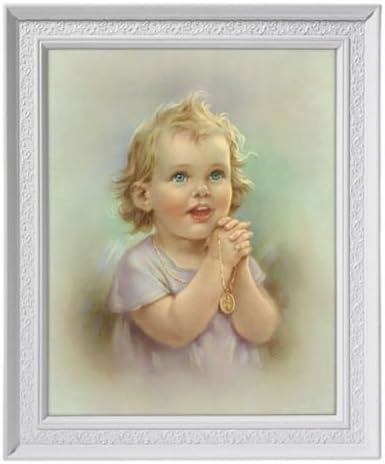 Baby Infant with Miraculous Medal Framed Print 9.5" Wide X 11.5" High