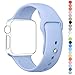 Apple Watch 38mm Band, HuanlongTM New Soft Silicone Sport Style Replacement Iwatch Strap for Apple Wrist Watch (Lilac 38mm S/M)