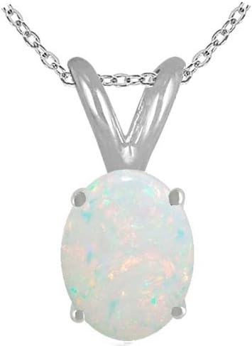 0.40Ct Oval Opal Pendant in Sterling Silver