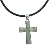 Peace Jasper Inlay Cross Frame Pendant - 35x47mm - 18-20