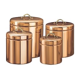 Old Dutch 357 Set of 4 DTcor Copper Canisters Set