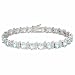 Sterling Silver Genuine Blue Topaz Stone and Genuine Diamond Accent S and Oval Tennis Bracelet