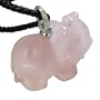 Elephant Love Talisman in Rose Quartz Gemstone Pendant Necklace