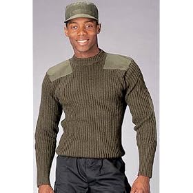 Government Style Olive Wool Commando Sweater