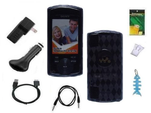 8 Items Accessory Combo Kit for Sony Walkman S Series Video MP3 Player (NWZ S540, NWZ S544 and NWZ S545): Includes (Smoke) Soft Gel Thermoplastic Polyurethane TPU Skin Case Cover, LCD Screen Protector, Belt Clip, USB Wall Charger, USB Car Charger, 2in1 US