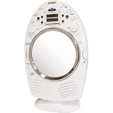 Jensen JCR-540 AM/FM Stereo Shower Radio and CD Player with Fog Resistant Mirror (White)