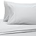 Amazon Brand – Pinzon 400-Thread-Count Hemstitch Egyptian Cotton Sheet Set - Queen, Light Grey