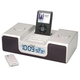 iHome Clock Radio for All Generations of iPod & iPod Nano with Remote Control & 3 Interchangeable Front Panels (same as iH8) Silver - Line-in To Play All Audio Devices