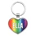 Metal Keychain Key Chain Ring Rainbow I Love Heart Name E-I - Ella