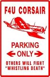 F4U CORSAIR PARKING navy plane bent wing sign