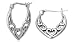 Basket Style Flat Hoop Earrings Sterling Silver