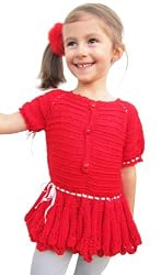 Handmade Vintage Inspired Dress in Ballarina Style - Proud in Red (100% Croch...