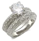 2 cts. Antique Style Pave CZ Wedding Set
