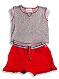 Mish Mish Mish Mish - Infant Baby Girls 2-Piece Short Set, Red/ White/ Blue/ Grey