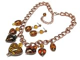 GLASS BEAD HEART NECKLACE AND EARRINGS SET
