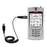 Coiled Power Hot Sync and Charge USB Data Cable w/ Tip Exchange for the Blackberry 7100v - Gomadic Brand