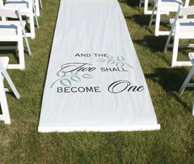 Hortense B. Hewitt Two Shall Become One Aisle Runner - White (36 " x 100')
