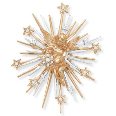 Crystal Sunburst Angel Pin