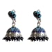Jhumka Earrings Silver Enamel Jewelry 1.25 inches (erg202)