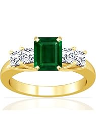 14K Yellow Gold Emerald Cut Emerald Setting