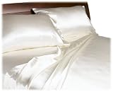 Luxurious Satin King Sheet Sets, Ivory