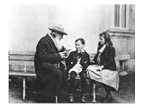 Portrait of Lev Nikolaevich Tolstoy with His Grandchildren Art Giclee Poster Print by Russian Photographer, 24x18