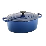 Le Creuset Enameled Cast-Iron 3-1/2-Quart Oval French Oven, Cobalt Blue