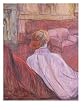 Woman Sat on a Red Settee Art Giclee Poster Print by Henri de Toulouse-Lautrec, 18x24