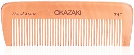 OKAZAKI Beard Comb, High Quality Men's Comb - Handmade Peach Wood, Anti-Static, No Scratchy Plastics - Ideal for Shaping &amp; Grooming Beards &amp; Mustaches